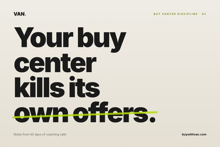 Three Quiet Ways Your Buy Center Kills Its Own Offers
