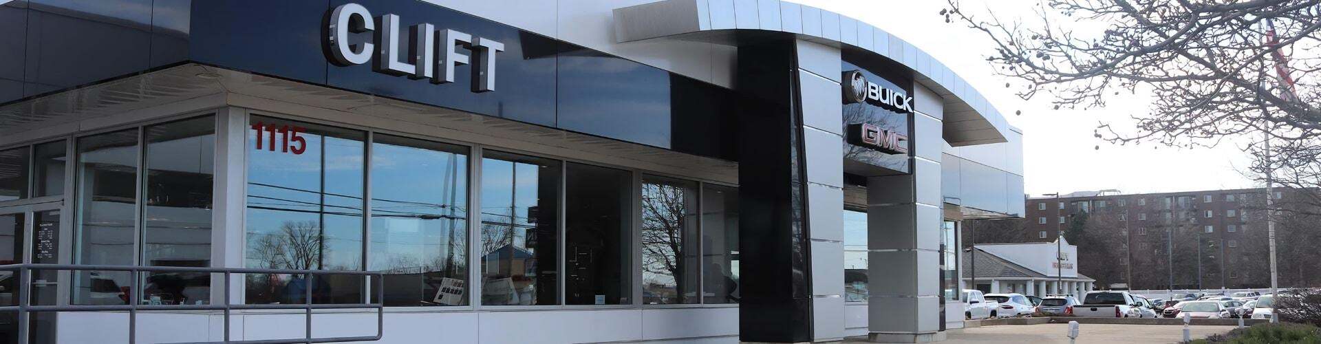 Clift Buick GMC dealership exterior in Adrian, Michigan