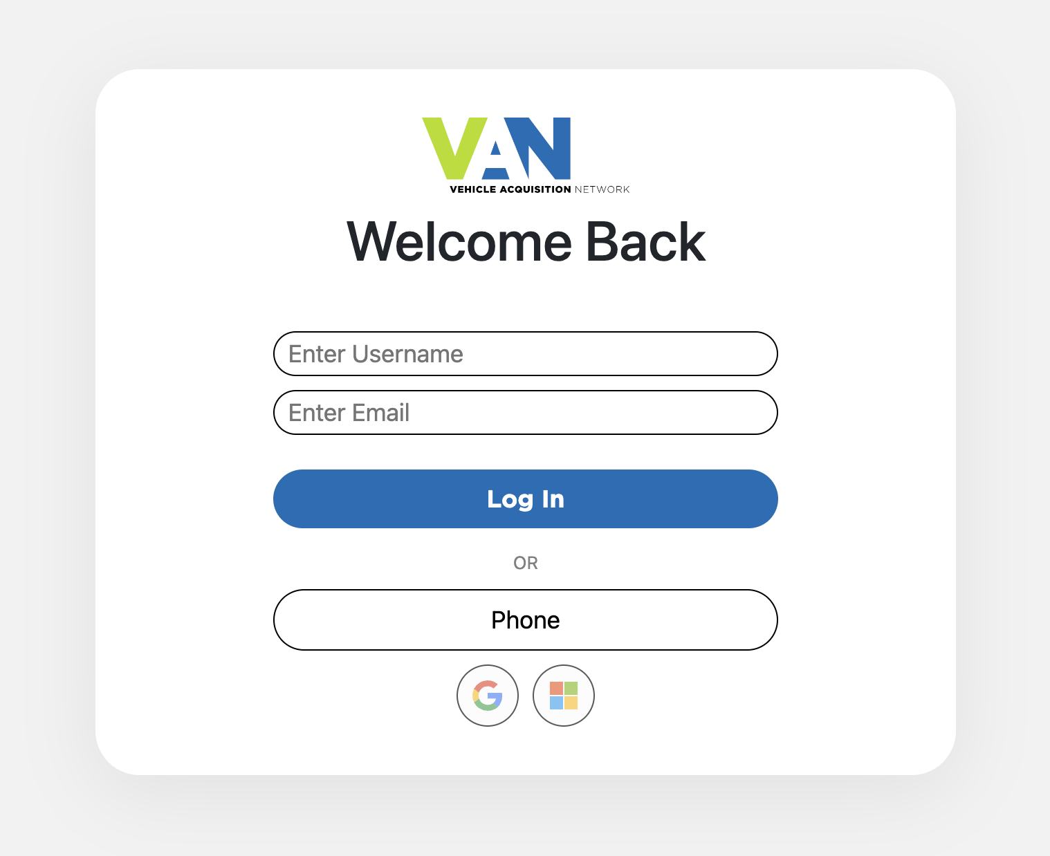 New Login Screen for VAN's MagicLink 